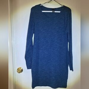 H&M Blue Long Sleeve Dress, Size L